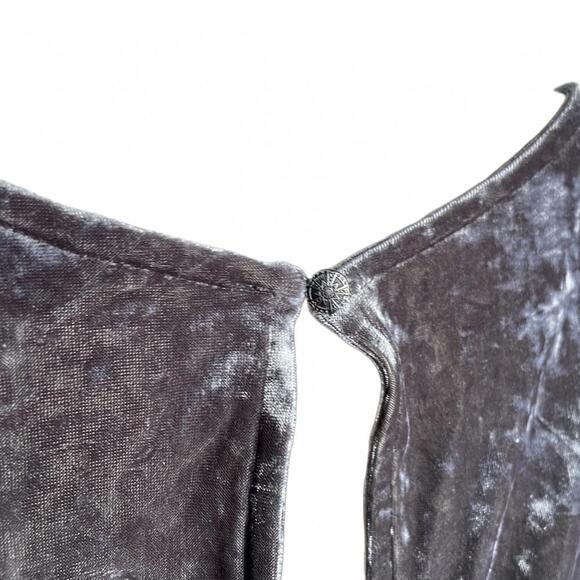 Soft & Sexy Velvet Dress - Charcoal Gray - Picture 4 of 8